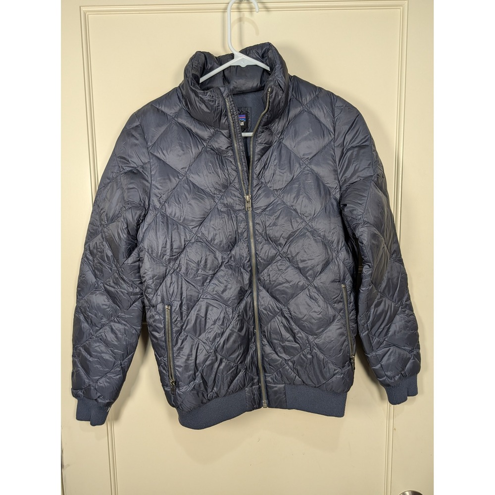Patagonia Womens XS Navy Blue Diamond Quilted Down Puffer Jacket